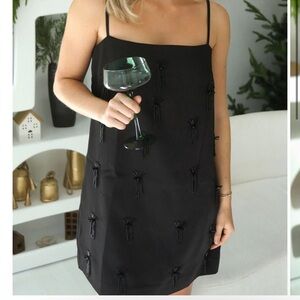 Astr Black Textured Mini Dress